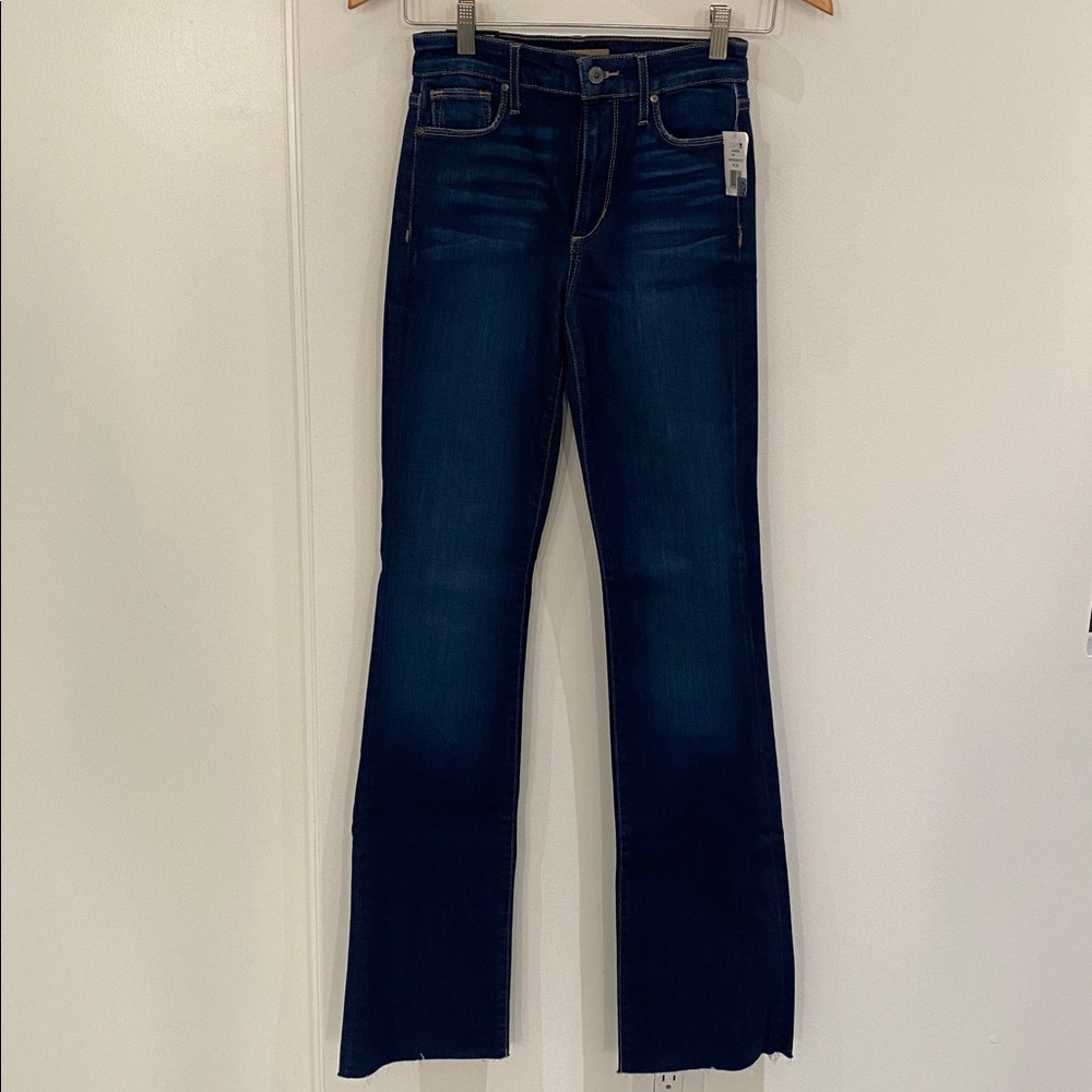 NWT Joe’s Jeans High Rise Boot Cut Raw Hem Dark Wash Size 25